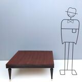 Vintage square black walnut coffee table