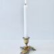 Candlestick in brass holly design