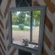 Miroir rectangulaire en bois gris patiné