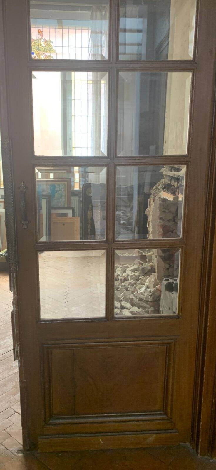 Double separation doors with transom and beveled glass 20th century