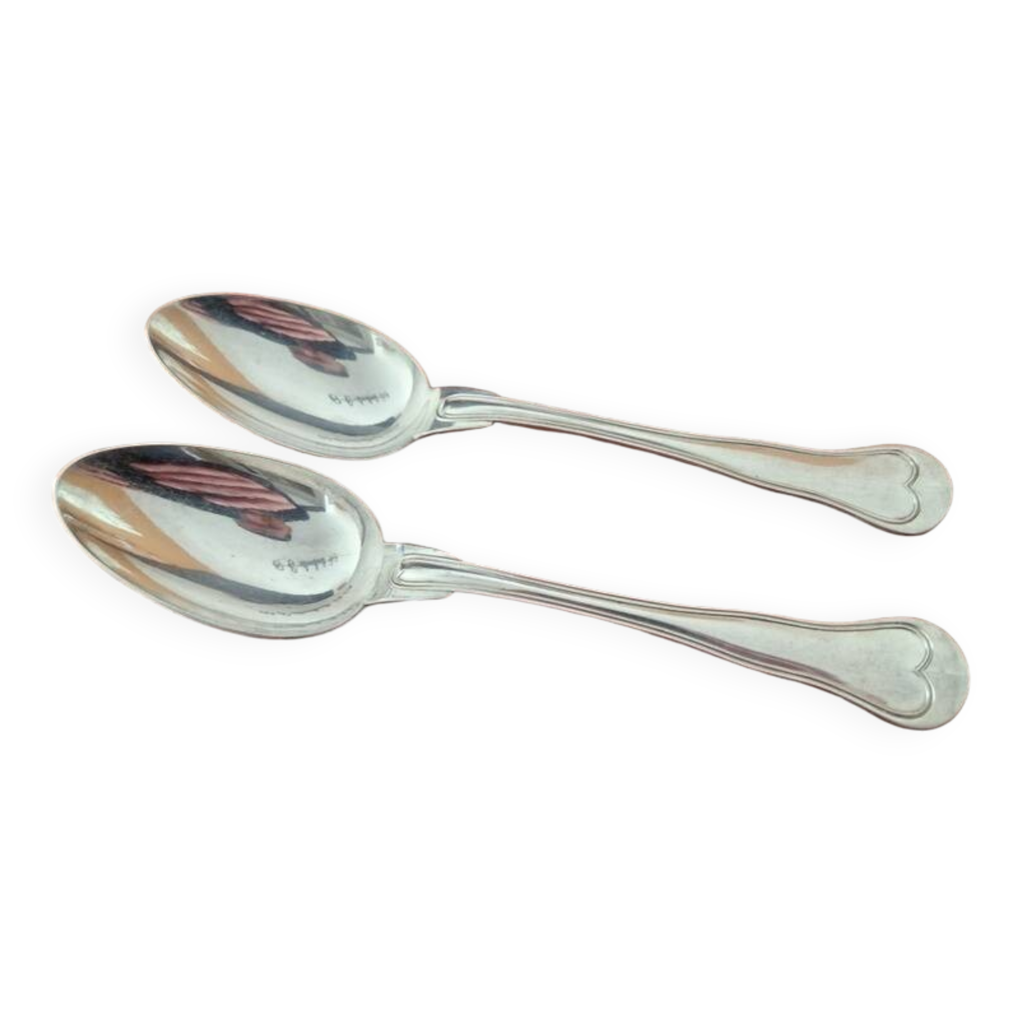 Christofle - Set of 2 table spoons, Chinon violin model, in silver-plated metal