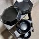 Vintage black Arcoroc plates