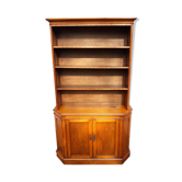 Bibliothèque en chêne pans coupés, 1900