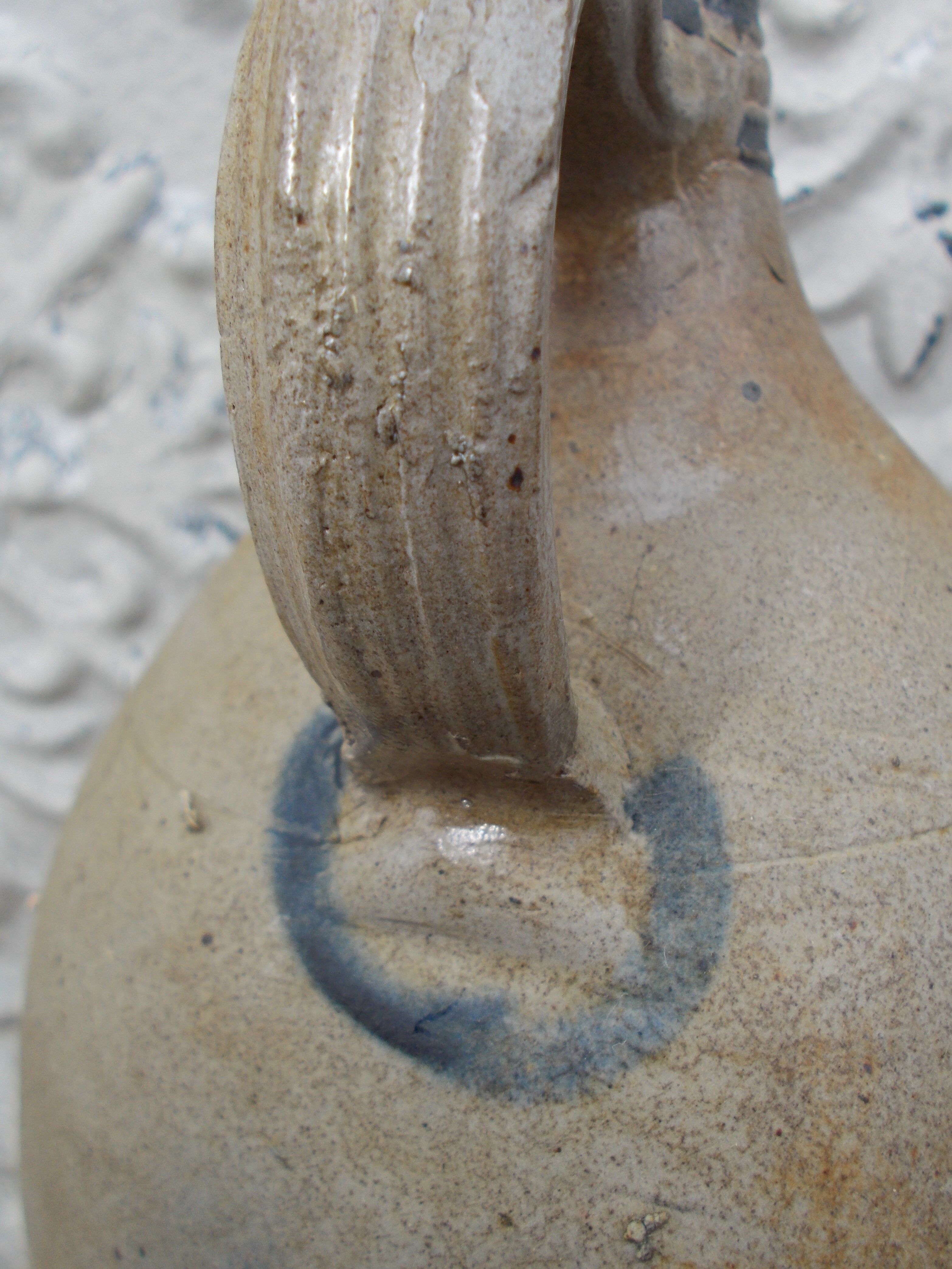 Folk art of Alsace Sandstone jug floral decoration