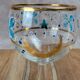 Verre à pied vintage décor peint France années 50