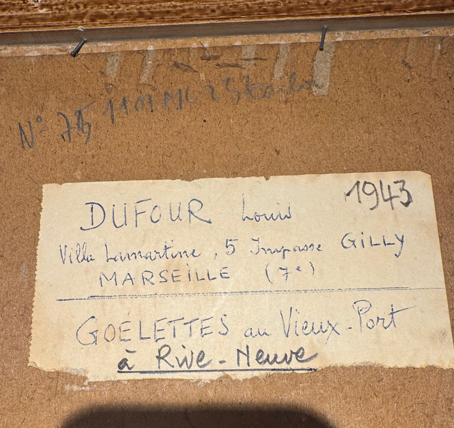 Antique painting, seascape signed Louis Dufour, dated 1943