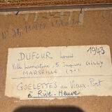 Antique painting, seascape signed Louis Dufour, dated 1943