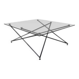 Square chrome and glass coffee table