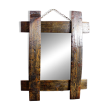 Brutalist solid wood mirror