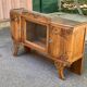 Art Deco sideboard top, low display cabinet in solid wood and mirror from the 1940s.