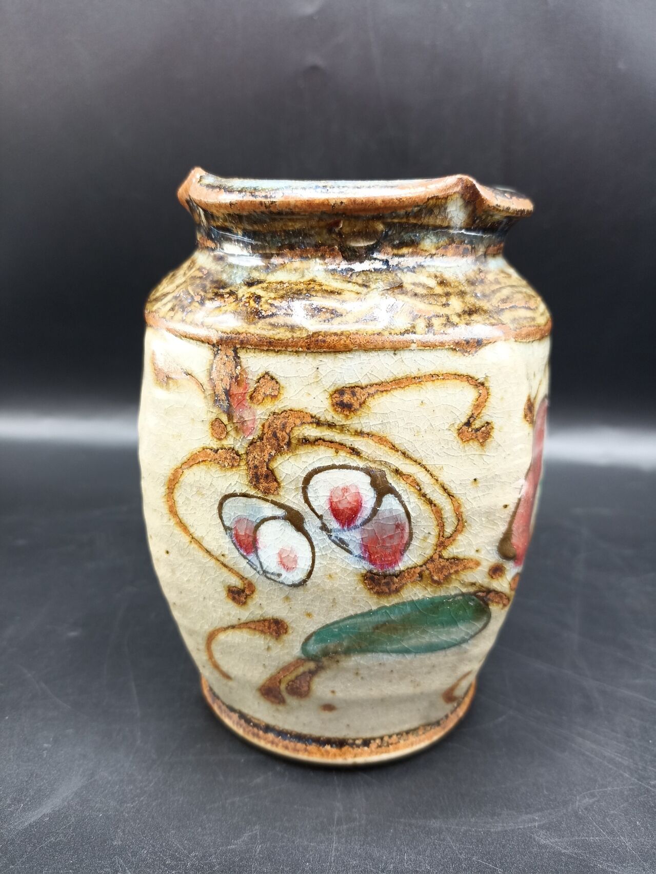 Enamelled stoneware vase Love in cage