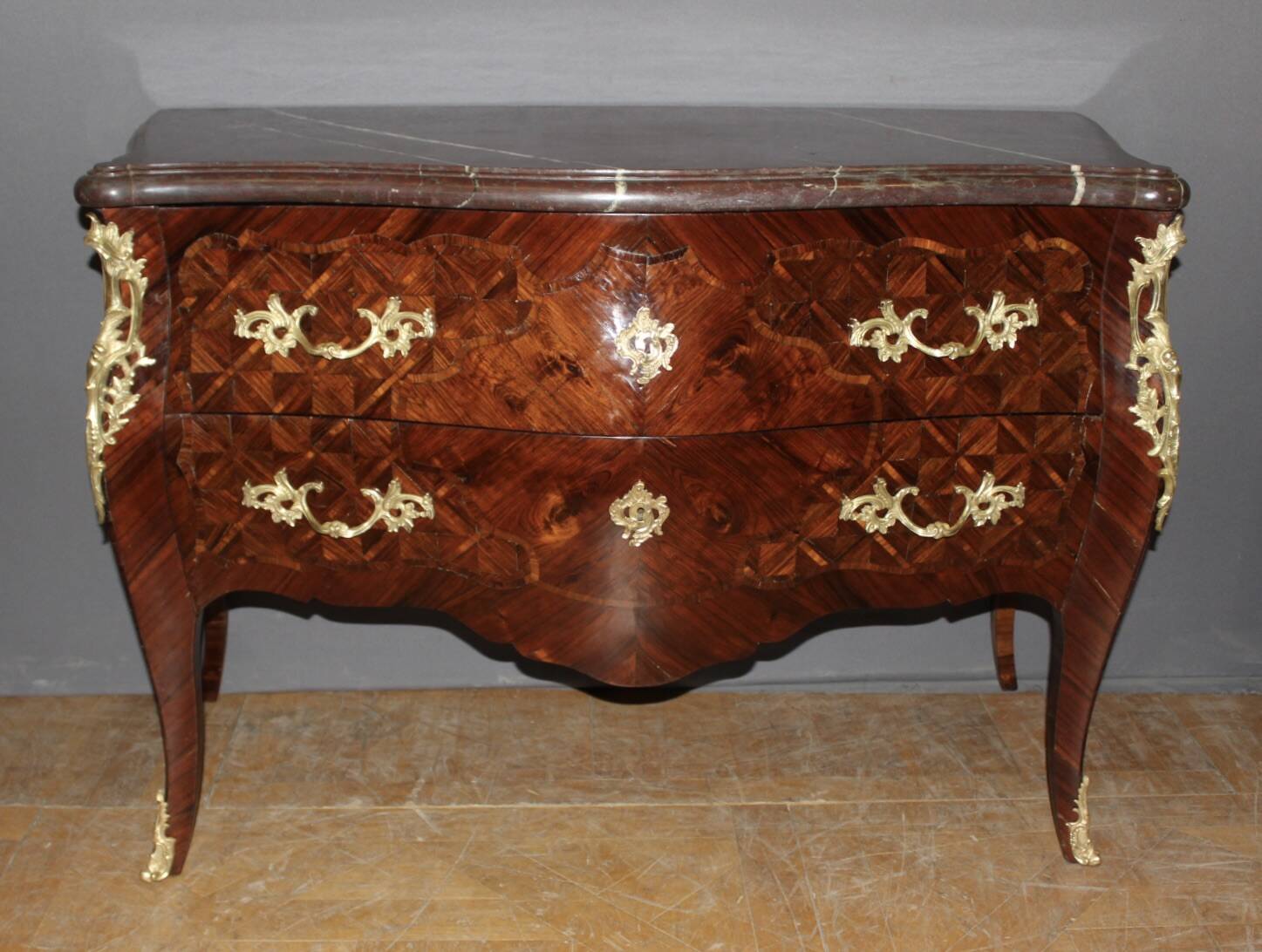 Louis XV Commode in Rosewood Marquetry, Early 19th Century