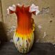 Vase en verre soufflé multicolore ́