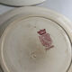 Lot of 4 deep plates, pink, blue, and green ironstone, French earthenware.