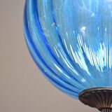 Set of 2 charming vintage Murano blue glass pendant lights, 1960