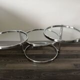 Table basse acier et verre de Leitmotiv - Swivel