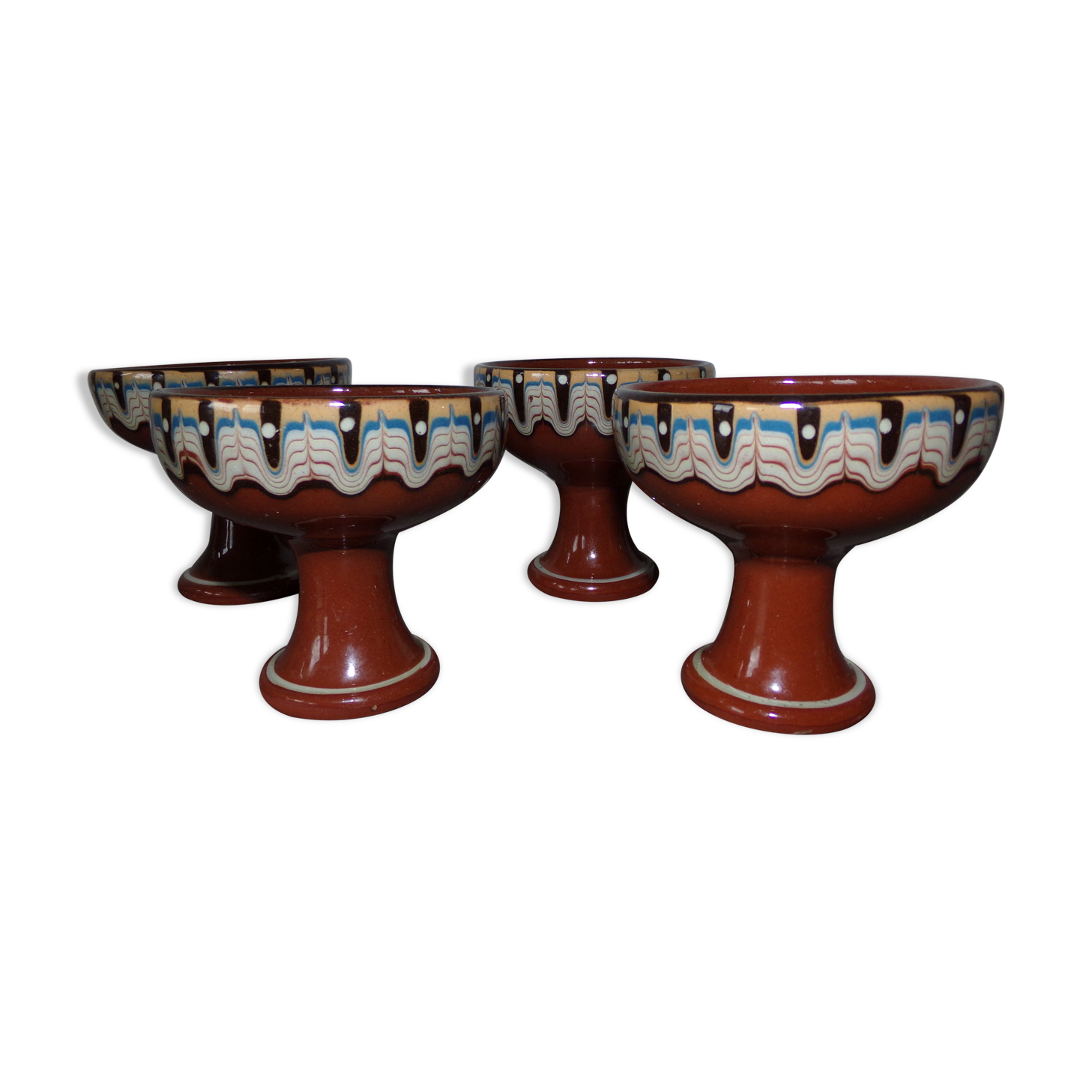 Vintage earthenware cups Bulgaria - Troyan