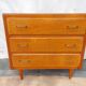 Commode vintage bois, galon blanc
