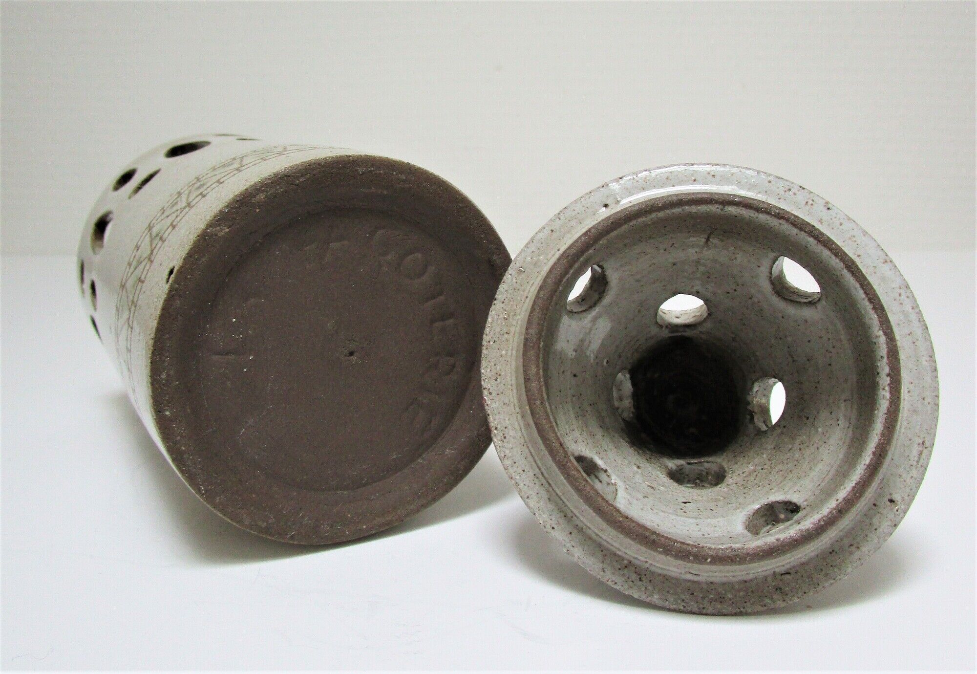 Photophore ceramic enamelled La Fagoterie vintage