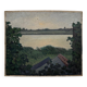 Oil on cardboard The Loire at the Vivier 20th century