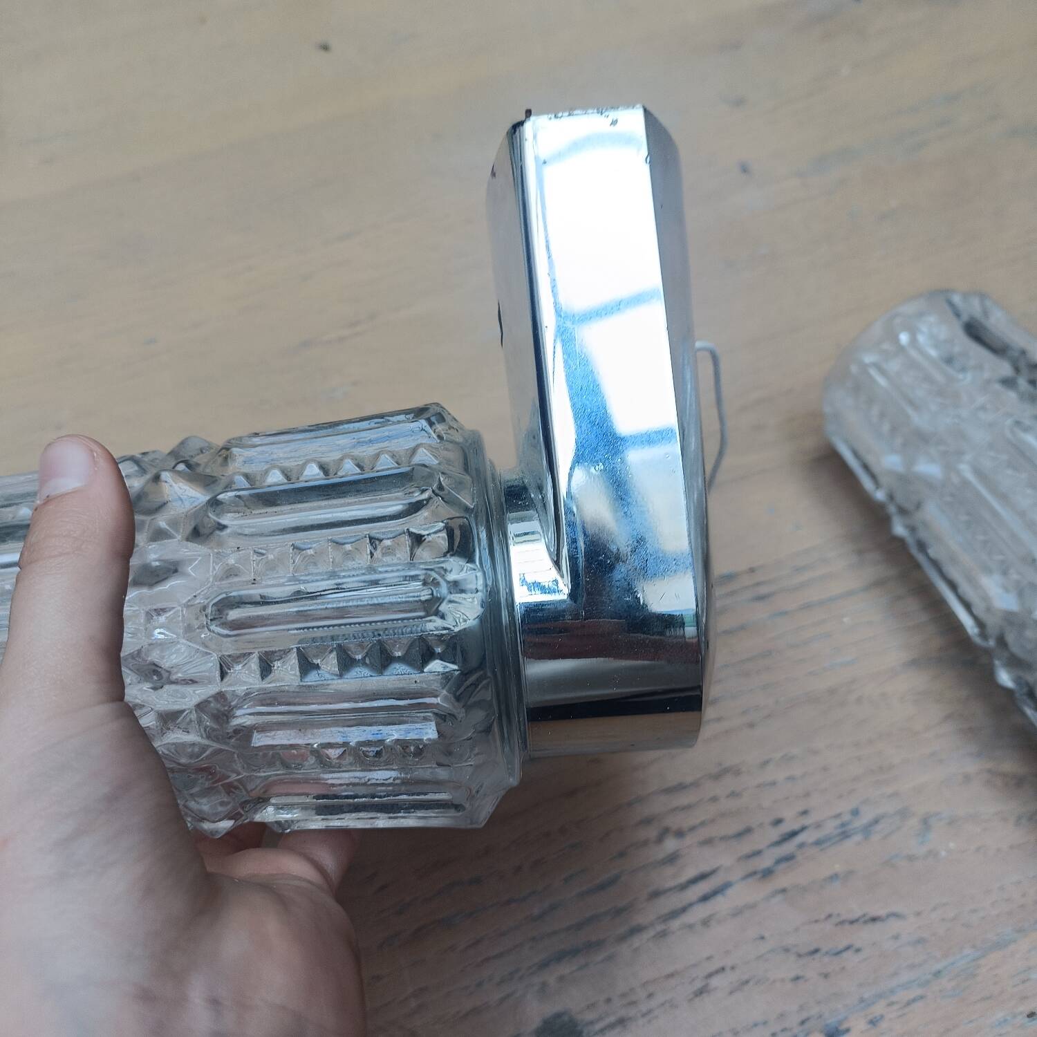 Pair of chrome Space Age wall lights