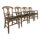 Serie de 4 fauteuils de style directoire à dossier en palmette