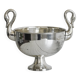 Large glass, metal champagne bucket