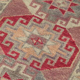 Handmade decorative oriental brown runner carpet 82 cm x 270 cm