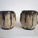 Set of 6 stoneware mugs signed Losson, Belgium, vintage