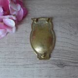 Small carved brass owl ashtray, owl pocket ashtray