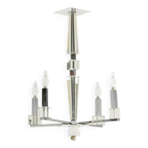 Jacques Adnet. Modernist chandelier in chromed metal. Circa 1940.