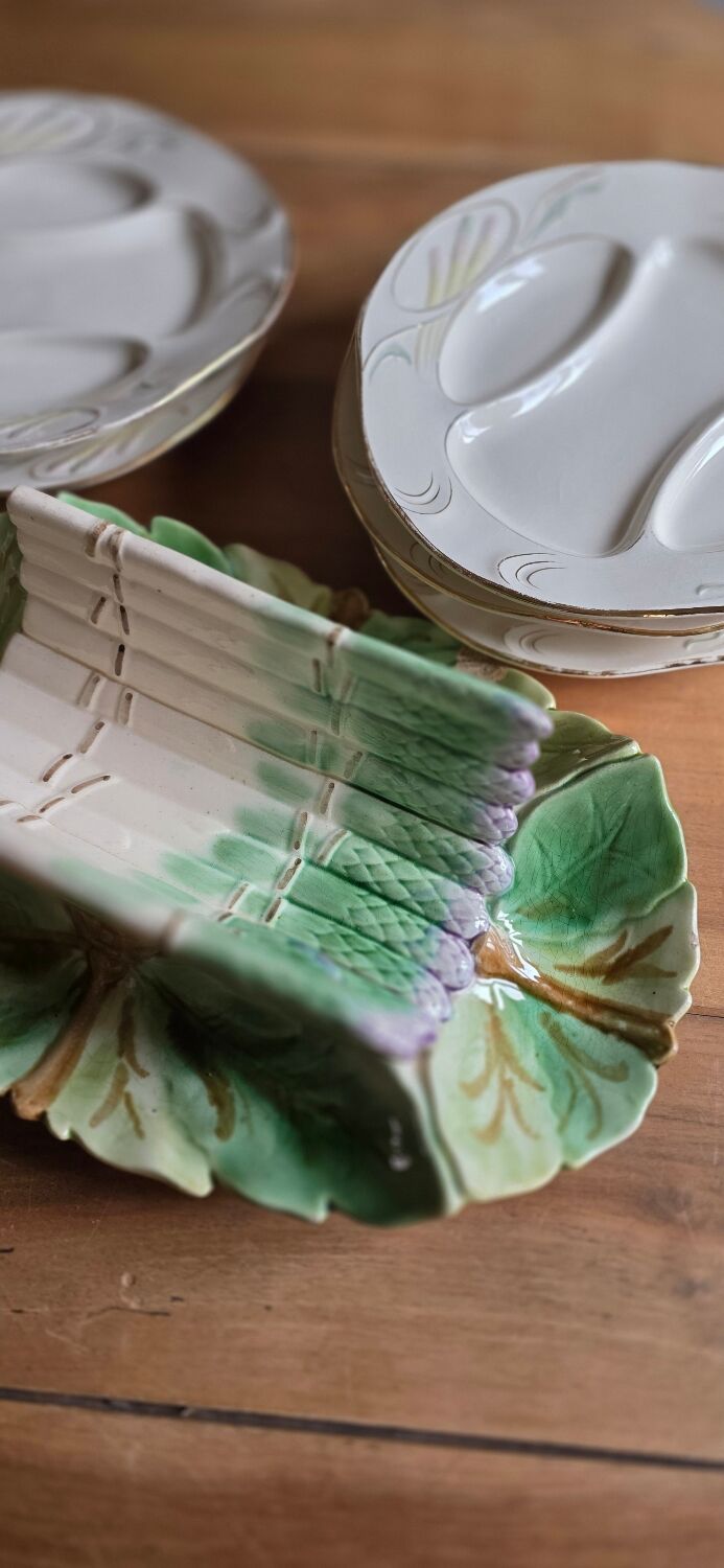 Plat à asperges Longchamp fin XIXÈME