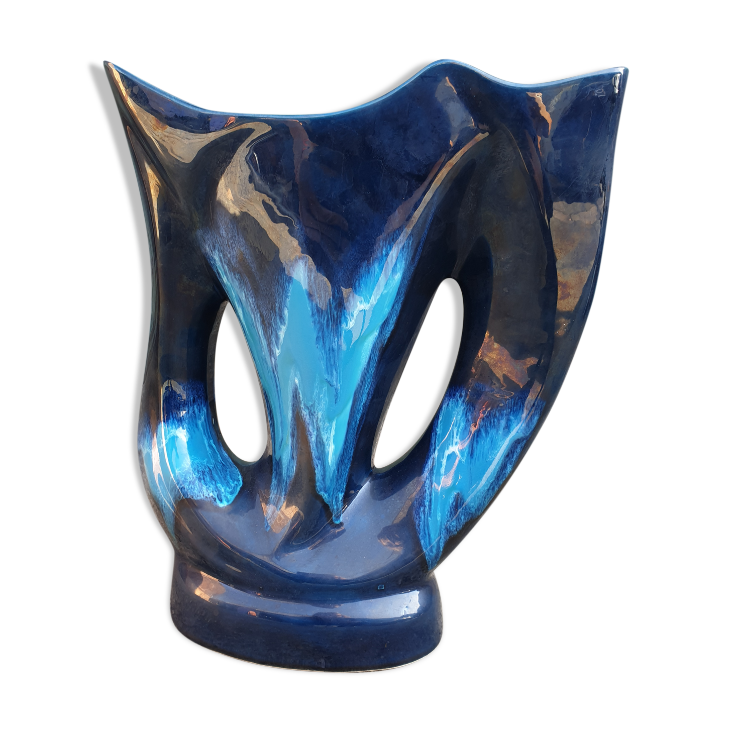 Large Vallauris vase with two handles 1950s 1960s