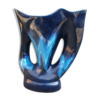 Large Vallauris vase with two handles 1950s 1960s