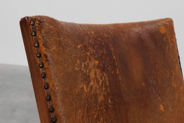 Fauteuil en cuir et chêne par Theo Ruth pour Artifort, Pays-Bas, années 1940