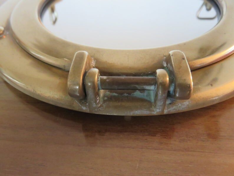 Mirror window in brass 70s - 29cm