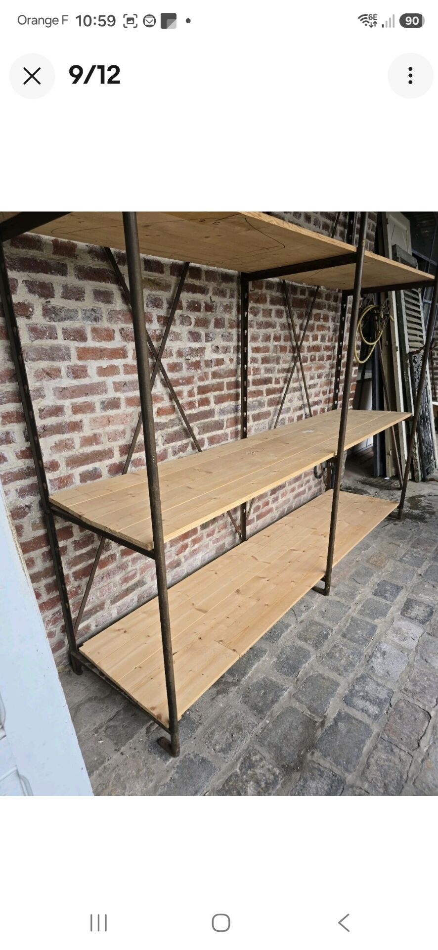 Shelf in iron and wood by Théodore SCHERF