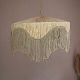 Fringed pendant lampshade in Rafia