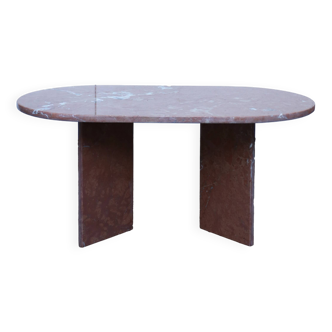 Oval coral marble table