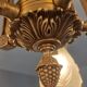 Lustre art deco en bronze 5 tulipes