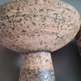 Brutalist ceramic vase and candlestick set