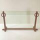 Vintage modernist fireplace screen 1970 in metal & safety glass 70s 1970s
