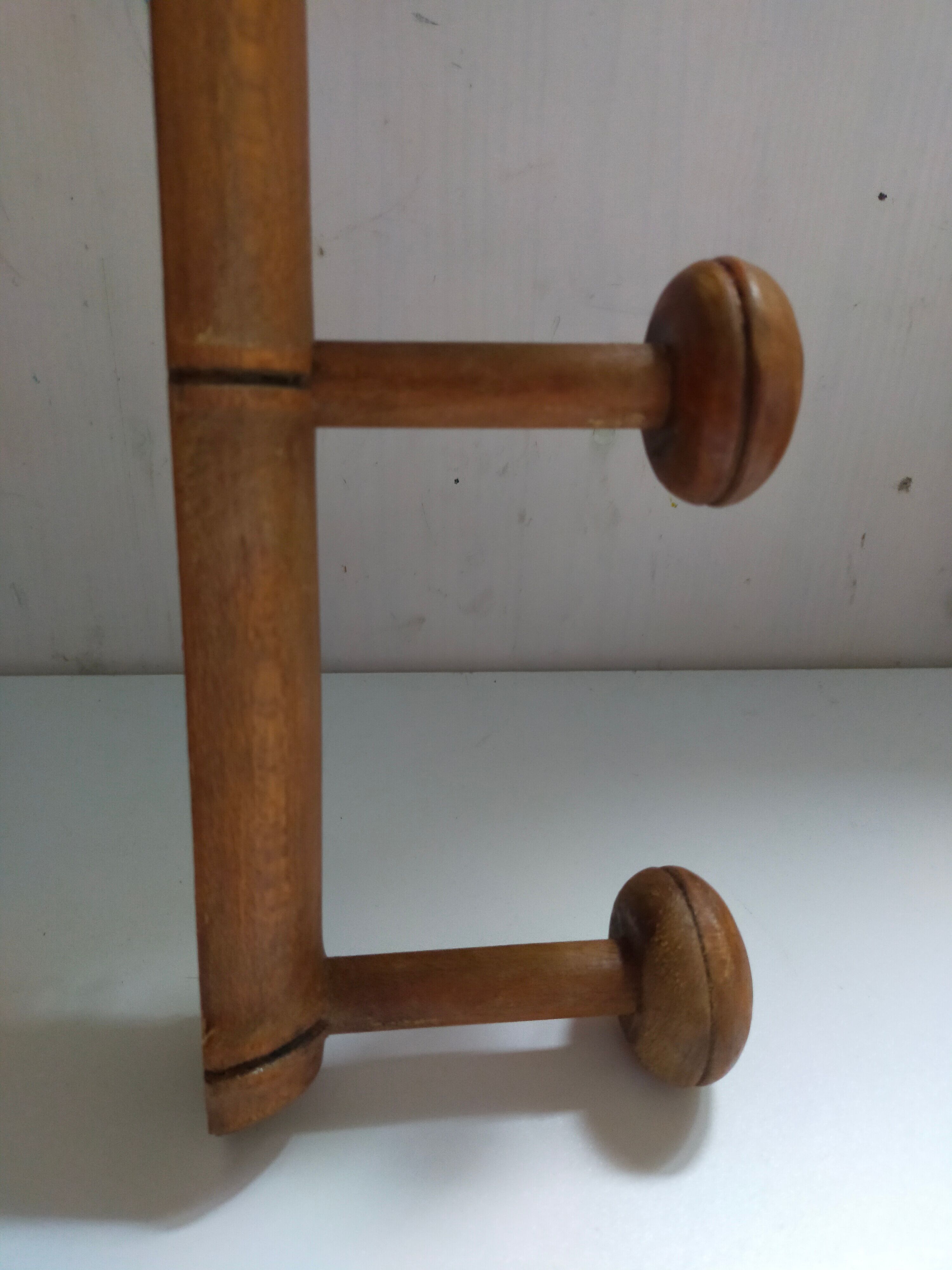 Bamboo wooden wall coat holder 6 hooks
