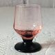 9 french liqueur glasses pink black foot vintage france