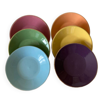Geneviève Lethu Watercolor Coffee Saucers - Complete Set