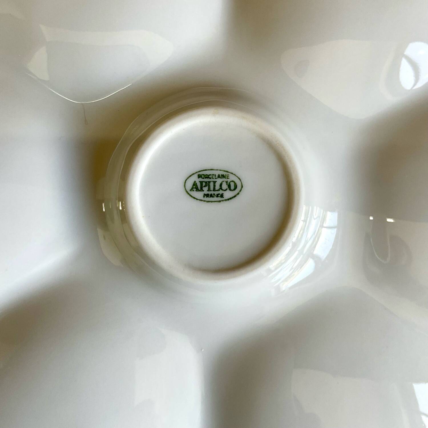 2 Apilco France porcelain oyster plates