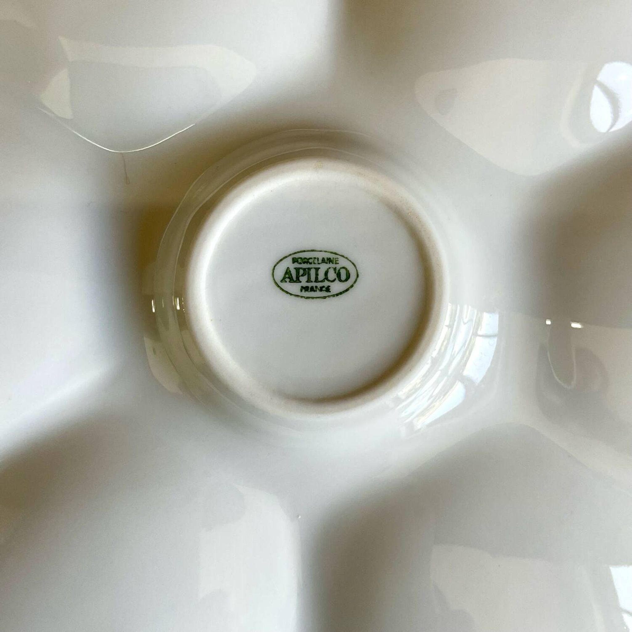 2 assiettes à huîtres porcelaine  Apilco France