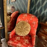 Round cushion in bronze velvet