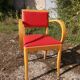 Paire de fauteuil bridge en Skaï rouge
