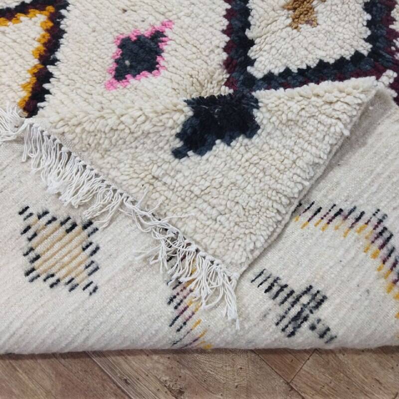 Handmade wool Berber rug 240x148 cm